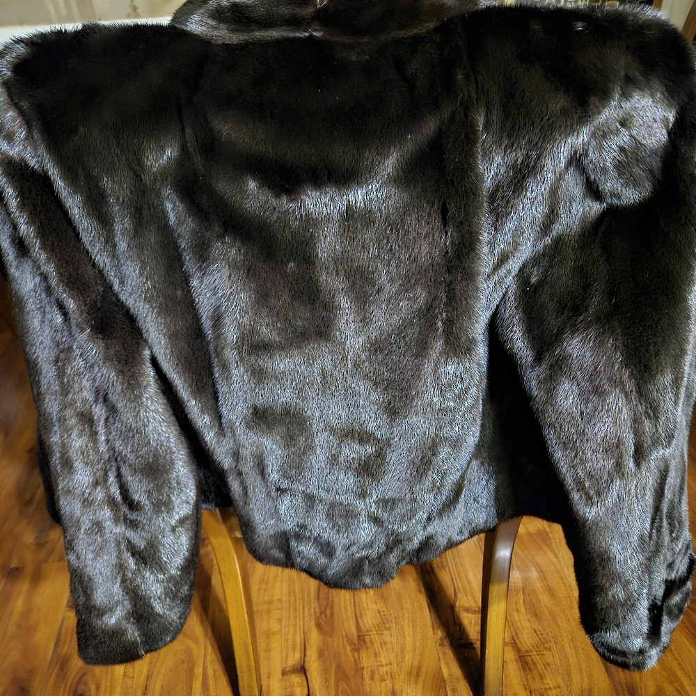 Mink fur black jacket